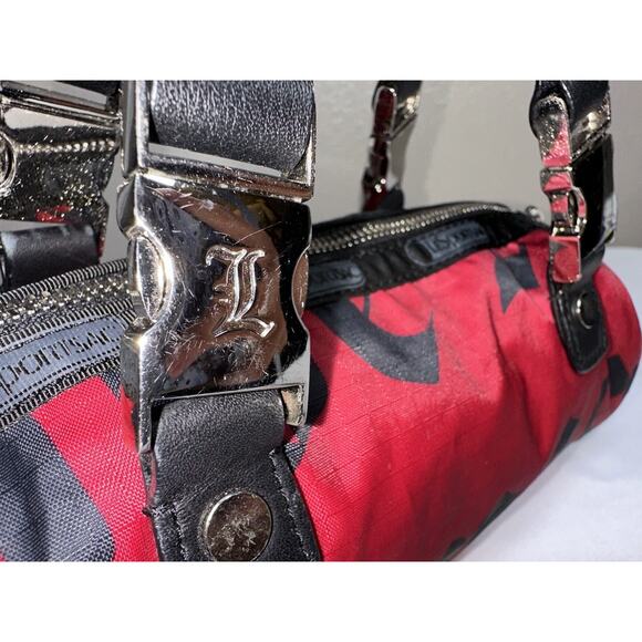 LeSportSac L.A.M.B. Gwen Stefani Y2K Red Small Mini Baby Barrel Bag Angel Demi - Picture 7 of 10